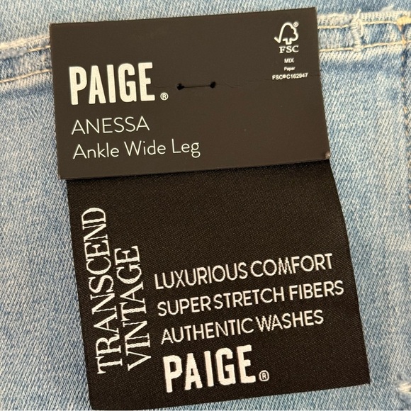 PAIGE Anessa Ankle Length Wide Leg Jeans Size 31 Helena - Picture 5 of 16
